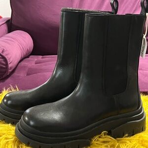 Ash Storm Women's Black Leather Mid-Calf Boots Size 39